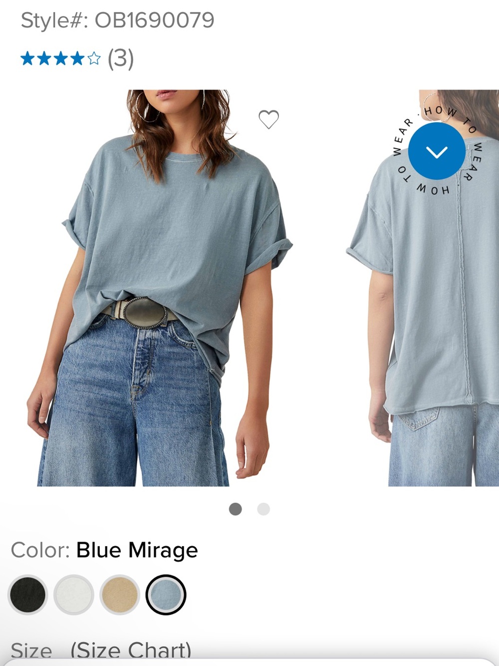 Free People Nina Short-Sleeve Tee in Blue Sz L NWT Fall 2026